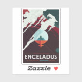 Retro Space Poster-Cassini missie naar Saturnus Sticker (Vel)