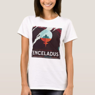 Retro Space Poster-Cassini missie naar Saturnus T-shirt