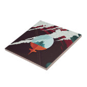 Retro Space Poster-Cassini missie naar Saturnus Tegeltje (Zijkant)