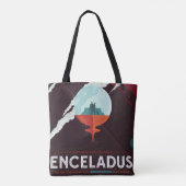 Retro Space Poster-Cassini missie naar Saturnus Tote Bag (Achterkant)