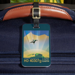 Retro Space Poster-De zwaartekracht van een Super  Bagagelabel