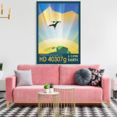 Retro Space Poster-De zwaartekracht van een Super  Canvas Afdruk (Insitu (Woonkamer))