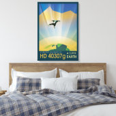 Retro Space Poster-De zwaartekracht van een Super  Canvas Afdruk (Insitu (Slaapkamer))