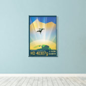 Retro Space Poster-De zwaartekracht van een Super  Canvas Afdruk (Insitu (Houten vloer))