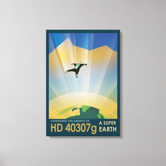Retro Space Poster-De zwaartekracht van een Super  Canvas Afdruk (Voorkant)