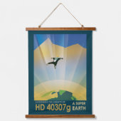 Retro Space Poster-De zwaartekracht van een Super  Hangend Wandkleed (Voorkant)