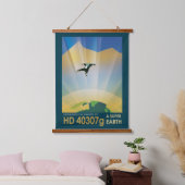 Retro Space Poster-De zwaartekracht van een Super  Hangend Wandkleed (Slaapkamer)