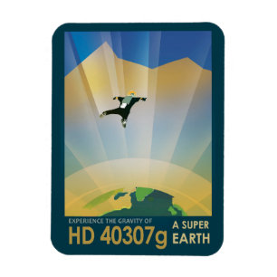 Retro Space Poster-De zwaartekracht van een Super  Magneet