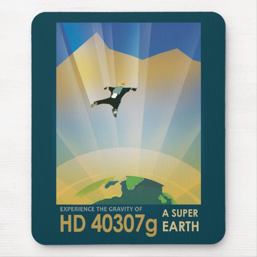 Retro Space Poster-De zwaartekracht van een Super  Muismat (Voorkant)