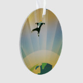 Retro Space Poster-De zwaartekracht van een Super  Ornament (voorkant)