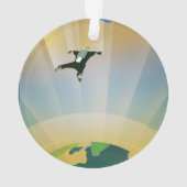 Retro Space Poster-De zwaartekracht van een Super  Ornament (achterkant)