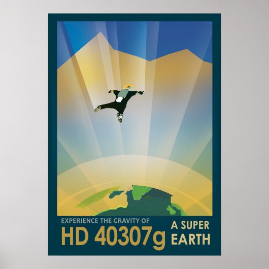 Retro Space Poster-De zwaartekracht van een Super  Poster (Voorkant)