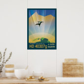 Retro Space Poster-De zwaartekracht van een Super  Poster (Keuken)