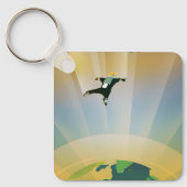 Retro Space Poster-De zwaartekracht van een Super Sleutelhanger (Voorkant)