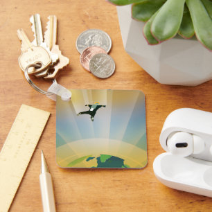 Retro Space Poster-De zwaartekracht van een Super Sleutelhanger