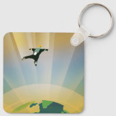 Retro Space Poster-De zwaartekracht van een Super Sleutelhanger (Achterkant)