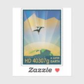 Retro Space Poster-De zwaartekracht van een Super  Sticker (Vel)