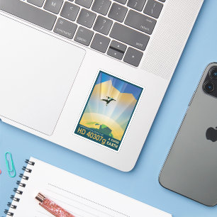 Retro Space Poster-De zwaartekracht van een Super Sticker