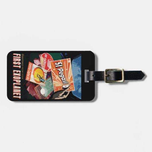 Retro Space Poster-Exoplanet Discovery 51 Pegasi B Bagagelabel (Voorkant horizontaal)