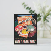 Retro Space Poster-Exoplanet Discovery 51 Pegasi B Briefkaart (Staand voorkant)