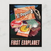 Retro Space Poster-Exoplanet Discovery 51 Pegasi B Briefkaart (Voorkant)