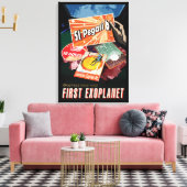 Retro Space Poster-Exoplanet Discovery 51 Pegasi B Canvas Afdruk (Insitu (Woonkamer))