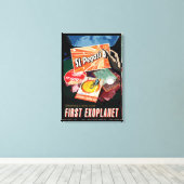 Retro Space Poster-Exoplanet Discovery 51 Pegasi B Canvas Afdruk (Insitu (Houten vloer))