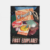 Retro Space Poster-Exoplanet Discovery 51 Pegasi B Fleece Deken (Voorkant)