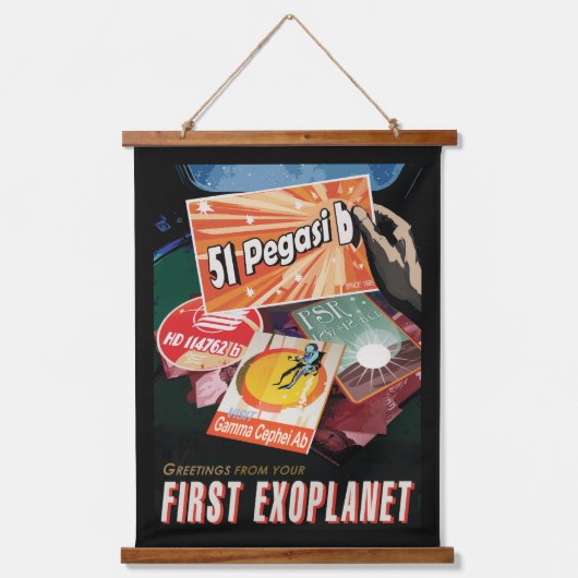 Retro Space Poster-Exoplanet Discovery 51 Pegasi B Hangend Wandkleed (Voorkant)