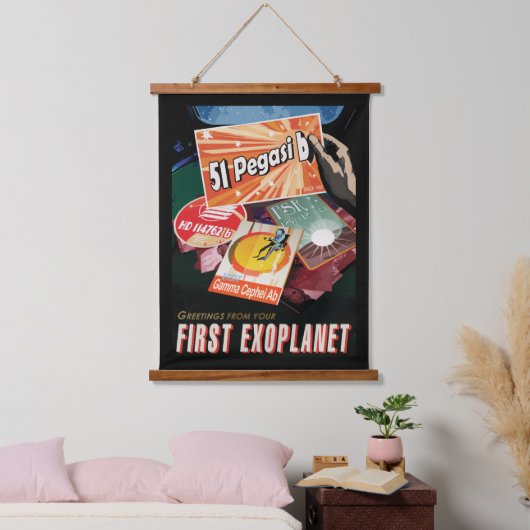 Retro Space Poster-Exoplanet Discovery 51 Pegasi B Hangend Wandkleed (Slaapkamer)