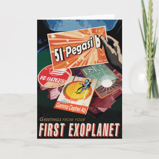 Retro Space Poster-Exoplanet Discovery 51 Pegasi B Kaart (Voorkant)