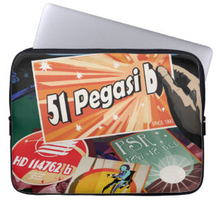Retro Space Poster-Exoplanet Discovery 51 Pegasi B Laptop Sleeve