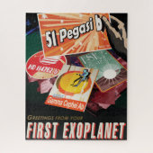 Retro Space Poster-Exoplanet Discovery 51 Pegasi B Legpuzzel (Verticaal)