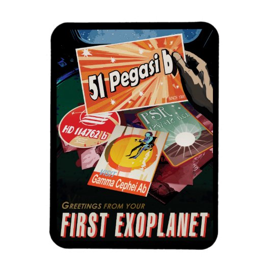 Retro Space Poster-Exoplanet Discovery 51 Pegasi B Magneet (Verticaal)