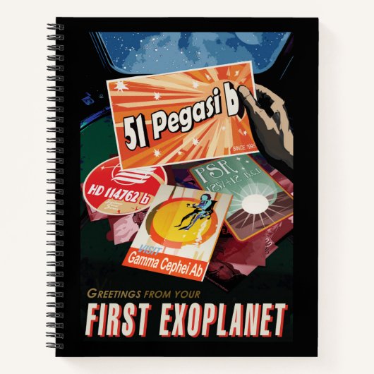 Retro Space Poster-Exoplanet Discovery 51 Pegasi B Notitieboek (Voorkant)