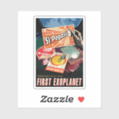 Retro Space Poster-Exoplanet Discovery 51 Pegasi B Sticker (Vel)