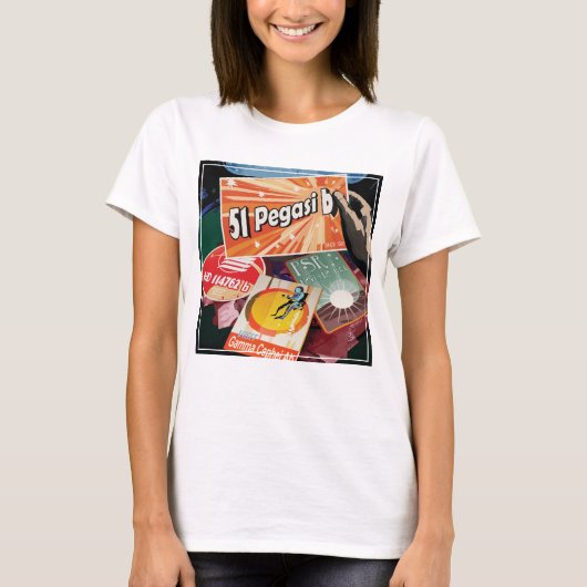 Retro Space Poster-Exoplanet Discovery 51 Pegasi B T-shirt (Voorkant)