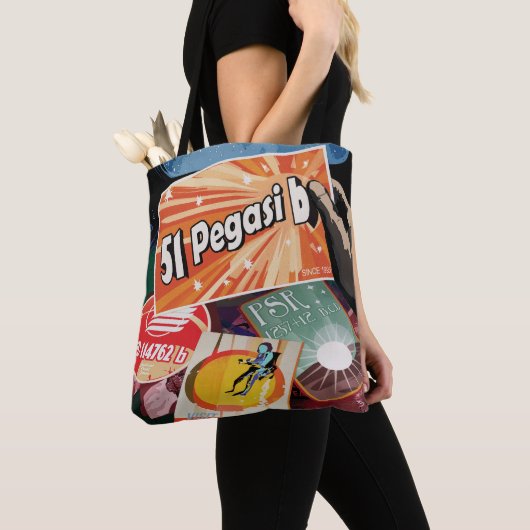 Retro Space Poster-Exoplanet Discovery 51 Pegasi B Tote Bag (Dichtbij)