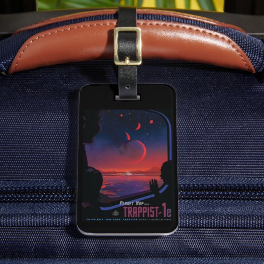 Retro Space Poster - Kijkers observeren trappist-1 Bagagelabel (Voorkant Insitu 2)