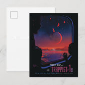 Retro Space Poster - Kijkers observeren trappist-1 Briefkaart (Voorkant / Achterkant)