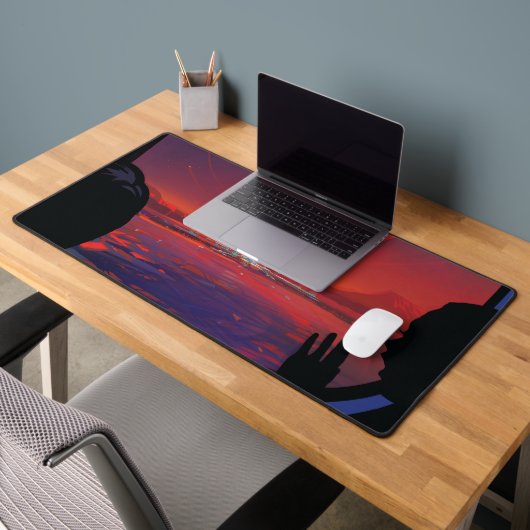 Retro Space Poster - Kijkers observeren trappist-1 Bureaumat (Kantoor 2)