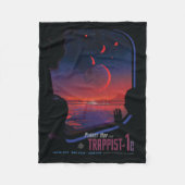 Retro Space Poster - Kijkers observeren trappist-1 Fleece Deken (Voorkant)