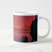 Retro Space Poster - Kijkers observeren trappist-1 Grote Koffiekop (Rechts)