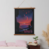 Retro Space Poster - Kijkers observeren trappist-1 Hangend Wandkleed (Slaapkamer)