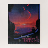 Retro Space Poster - Kijkers observeren trappist-1 Legpuzzel (Verticaal)