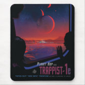 Retro Space Poster - Kijkers observeren trappist-1 Muismat (Voorkant)