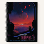 Retro Space Poster - Kijkers observeren trappist-1 Notitieboek (Voorkant)