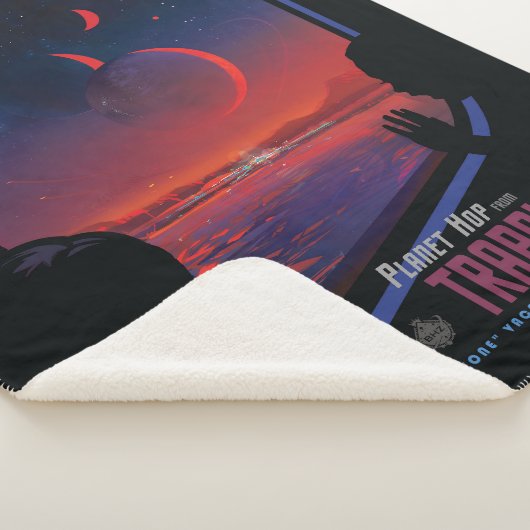 Retro Space Poster - Kijkers observeren trappist-1 Sherpa Deken (3/4)