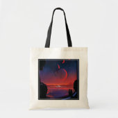 Retro Space Poster - Kijkers observeren trappist-1 Tote Bag (Voorkant)