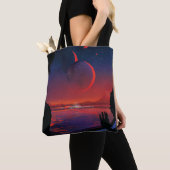 Retro Space Poster - Kijkers observeren trappist-1 Tote Bag (Dichtbij)